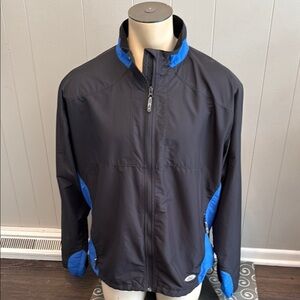 Asics Black and Blue Windbreaker Jacket